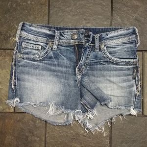 Silver brand cutoff shorts